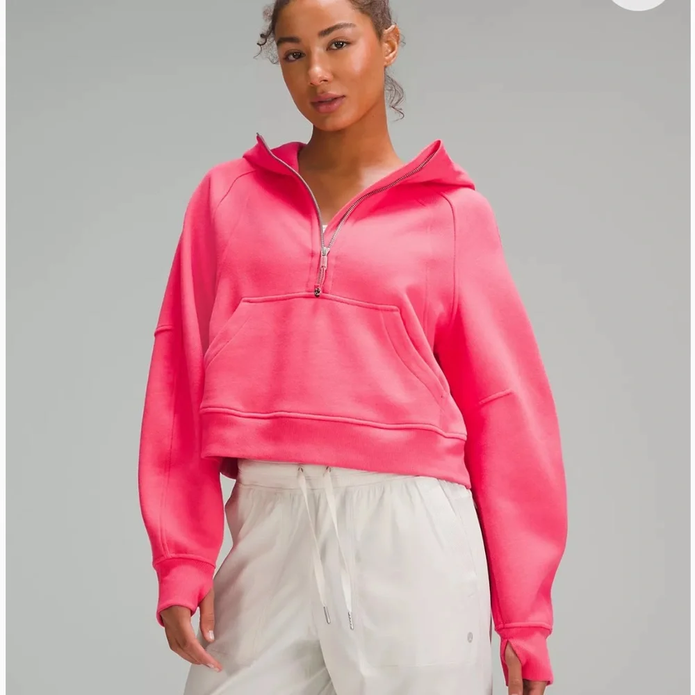 NWT Lululemon Oversized Half Zip Scuba Hoodie Jacket Glaze Pink Size XL/XXL - Picture 1 of 10